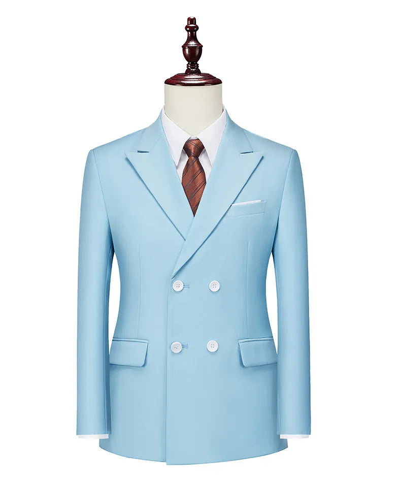 2026 Men Double Breasted Blazer Coats Fashion Solid Mens Wedding Prom Dress Male Business Casual Slim Fit Suits Jacket 6XL