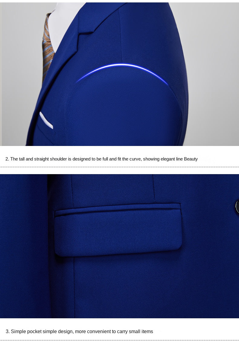 Blazers Set Suits for Men(Jacket + Vest + Pants)three Piece Set Solid Business Casual Slim Fit Formal Dress Groom Tuxedo Wedding