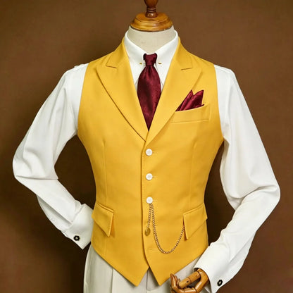 Men's Vest Single Breasted Lapel Waistcoat for Wedding, Business & Formal Occasions