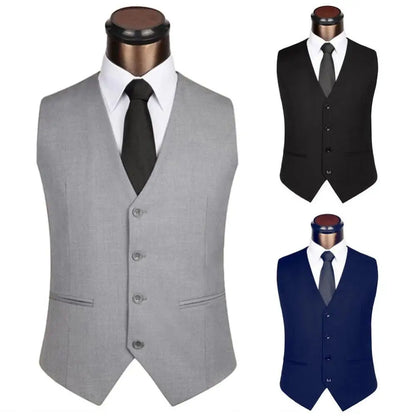 Men's Suit Vest – Single Breasted Slim Fit Dress Waistcoat for Formal & Smart Casual Occasions