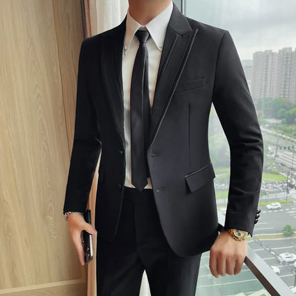 Brand Suit Jacket Men Slim Fit Wedding Groom Dress Jackets Men's Business Casual Blazers Dress Code for Banquet Party Hosts 2025