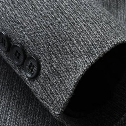 KIDWHXR Four Seasons Man Blazer British Style Single-breasted Male Outerwear Business Casual Loose Long Sleeve Men Suit Coat