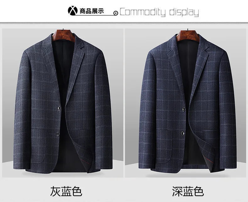 2026 New Style Slim-Fitting Men's Suit Jacket - Solid Color Classic Business Casual Fashion Formal Suit Jacket Top