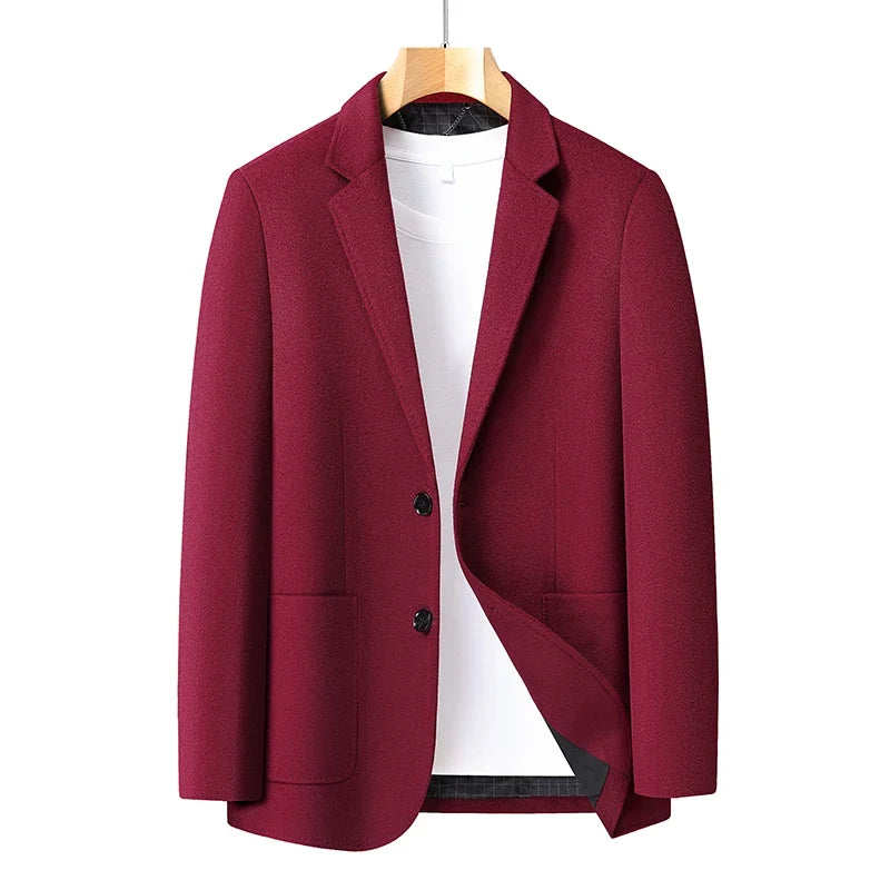 Spring/Summer new men's high-end wool suit jacket - stylish and form-fitting suit top, suitable for home and daily wear.