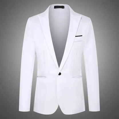 KIDWHXR Man Suit Jacket Slim Solid Single-breasted Suits Coats Men Long Sleeve Formal Business Party Wedding Blazer for Male