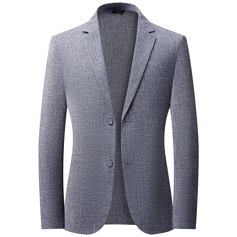 Blazer Summer Men's Fashion Gentleman Korean Version Trendy Performance Banquet Host Casual Ice Silk Sun-protective Clothing