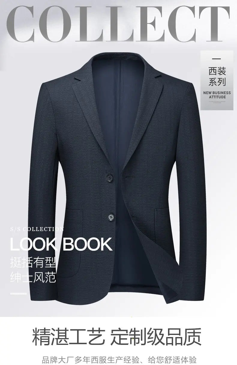 Blazer Men Fashion Gentleman Business Versatile Slimming British Style Solid Colors Hosting Performances Casual Weddings Blazer