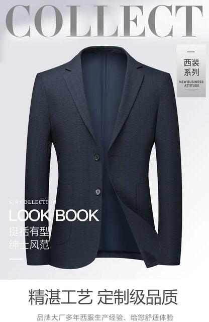 Blazer Men Fashion Gentleman Business Versatile Slimming British Style Solid Colors Hosting Performances Casual Weddings Blazer