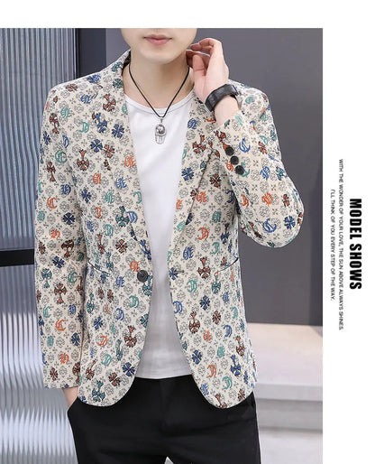 Blazer Men's Fashion Outdoor Travel Gentleman Wedding Slimming Business Versatile Trendy Casual Korean-style Formal Wear Blazer