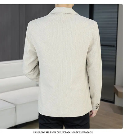 Blazer Men's Fashion Business Gentleman Groom Professional Gentleman Form-fitting Versatile Casual Formal Wear High-end Blazer