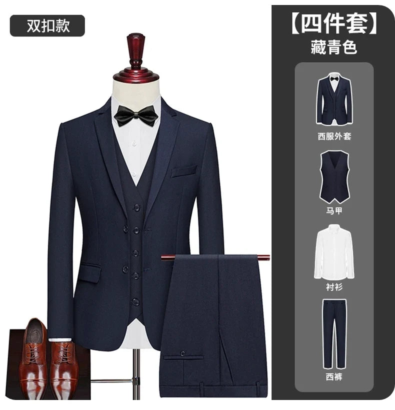 Men's Wedding Suit – Single Breasted Smart Casual Formal Suit for Groom & Business