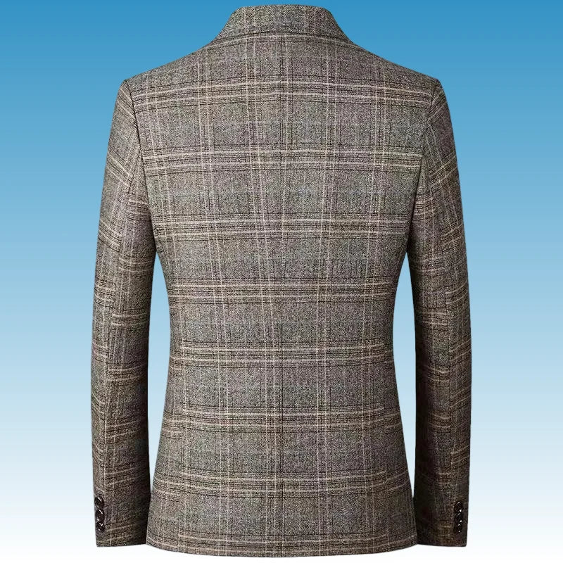 Men's Checkered Blazer for Smart Casual Business & Everyday Wear – Grey & Coffee