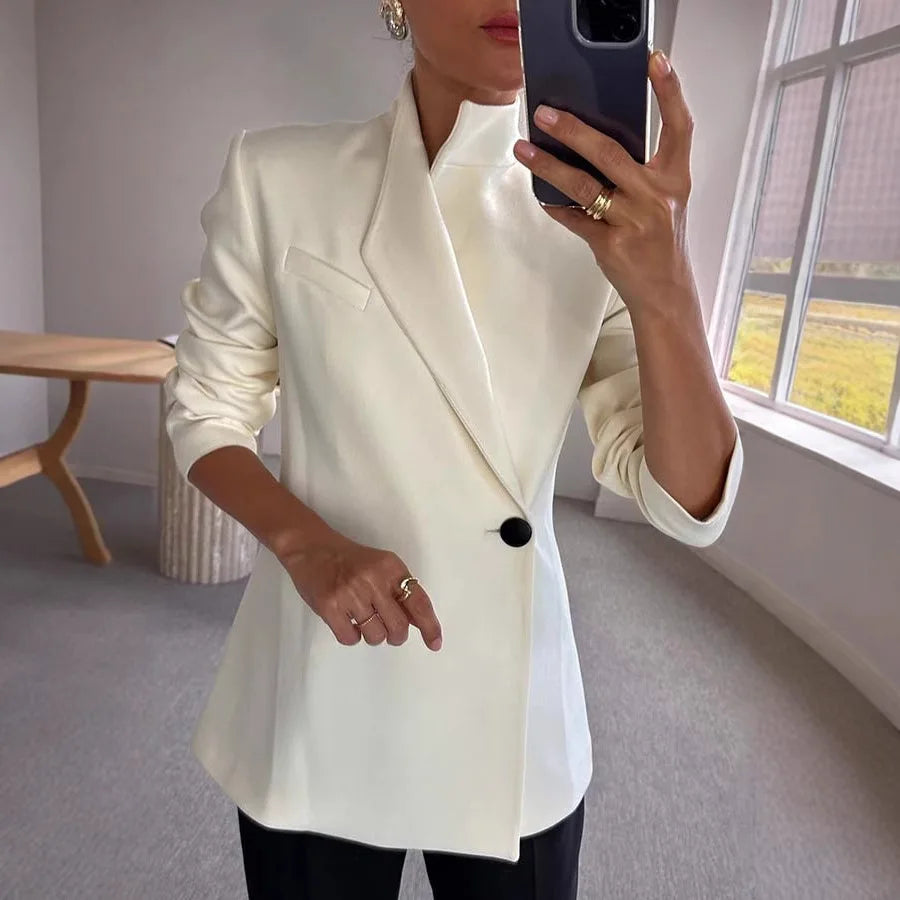 Street Style Loose Fit Long Sleeve Casual Suit Jacket Fashionable Autumn Winter Outerwear for Women