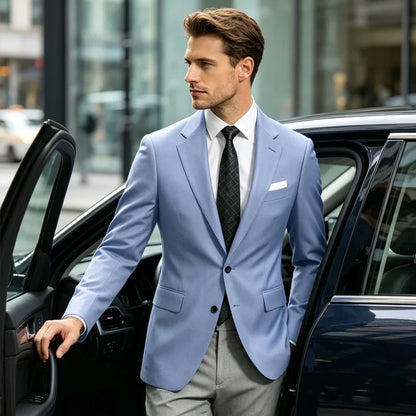 Men's Suit Jacket Single Button Slim Fit Notch Lapel for Wedding, Prom and Business