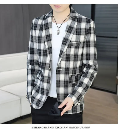 Blazer Men's Fashion Business Gentleman Groom Professional Gentleman Form-fitting Versatile Casual Formal Wear High-end Blazer