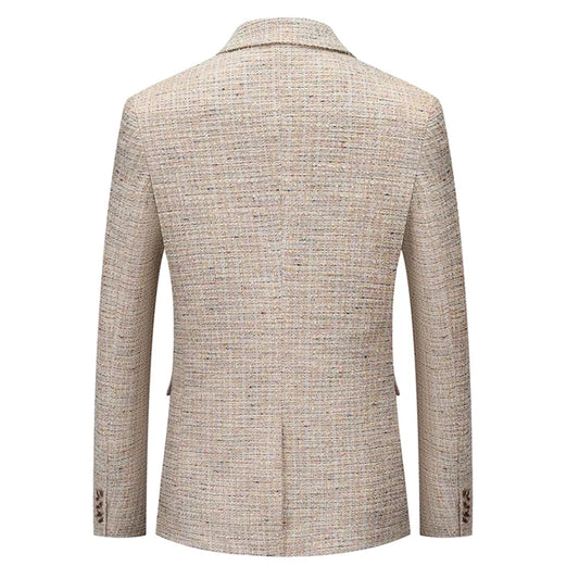 Men's Slim Fit Blazer Stand Collar Single Breasted Formal Wedding Party Jacket