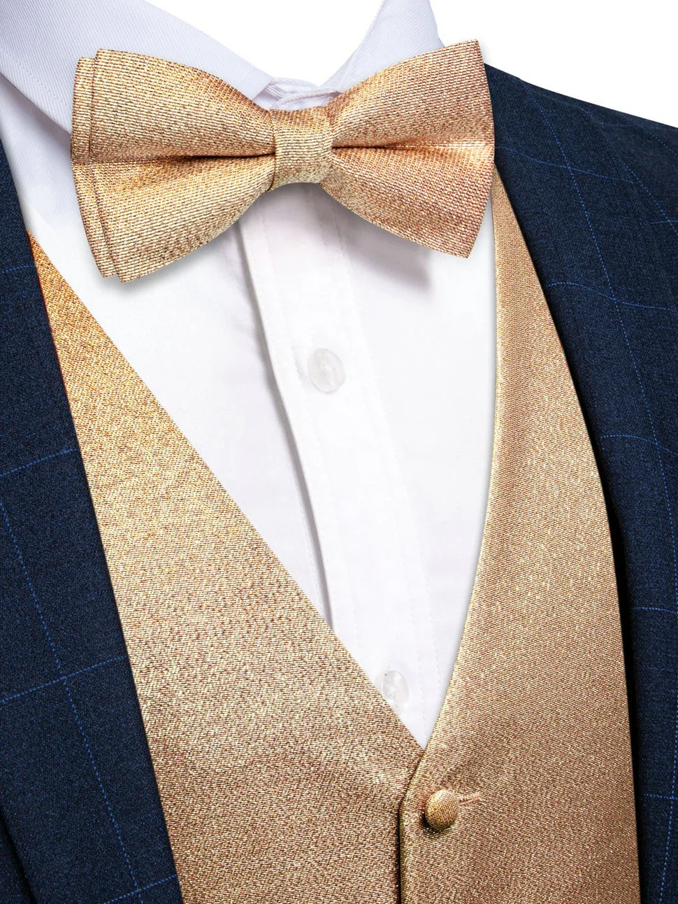 Men's Glitter Vest and Bow Tie Set – Slim Fit Formal Waistcoat for Weddings, Prom and Evening Occasions