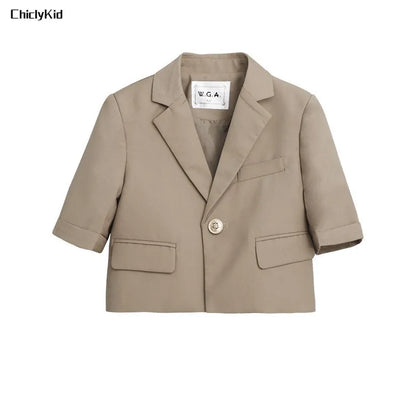Child School Uniform Girls Korean Jacket Pleated Dress Summer Outfits Boys Blazer Formal Suits Shorts Kids Student Clothes Sets