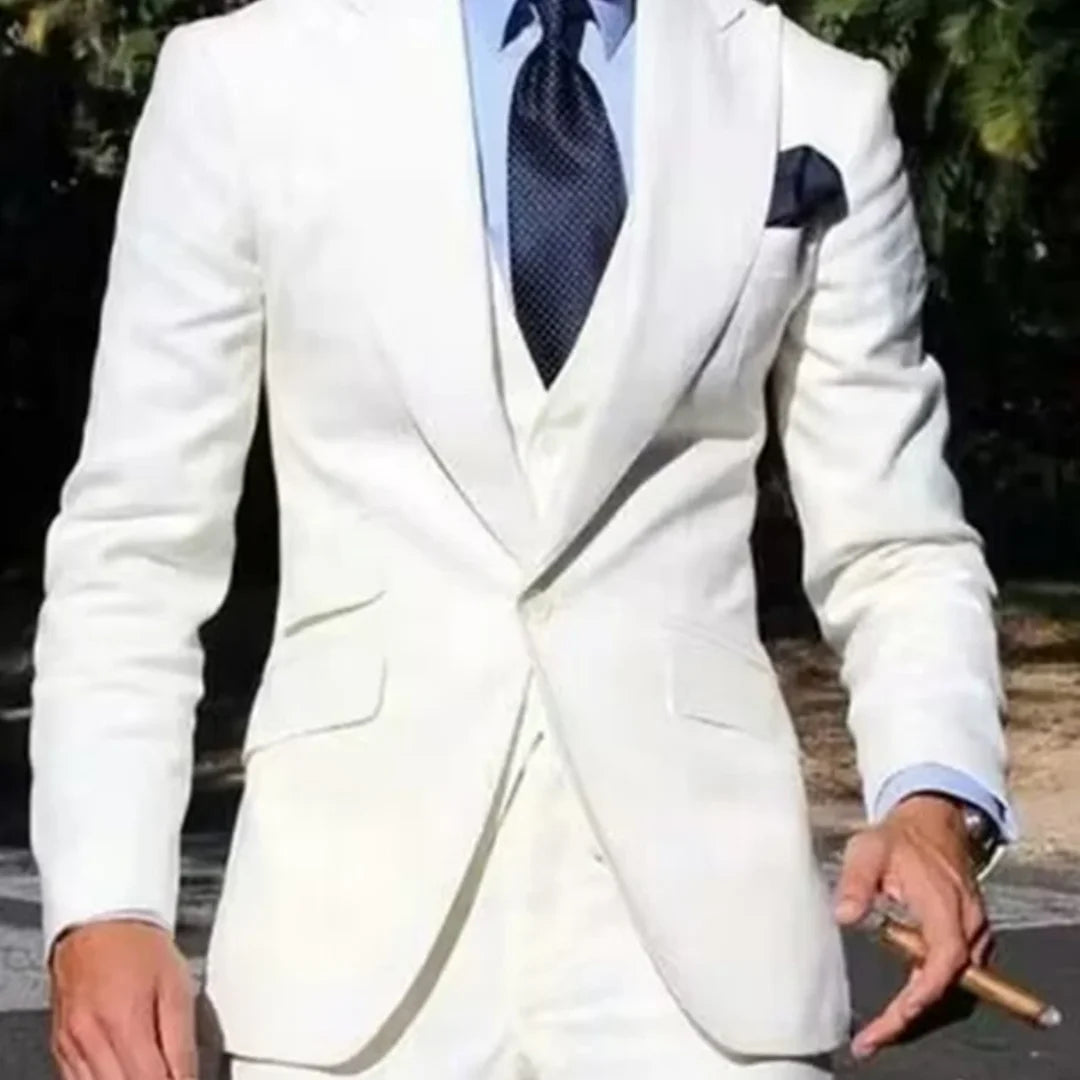 Business Suits 3 Pcs Fashion Men Leisure Boutique Solid Color Wedding Suit Formal Groom Tuxedos Set Dress Blazer Vest Pant