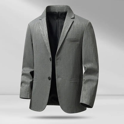 Men's Light Business Casual Blazer | 3D Tailored Anti-Wrinkle Polyester Suit Jacket | Slim Fit, Easy Care, Windproof