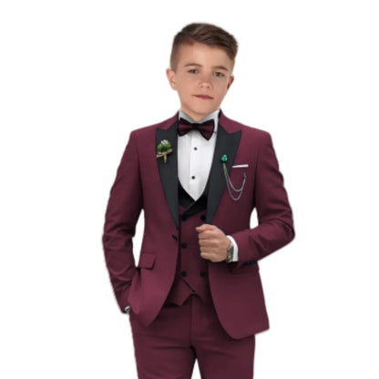 Boys Formal 3-Piece Suit Set – Blazer, Vest & Pants | Kids Wedding & Party Tuxedo