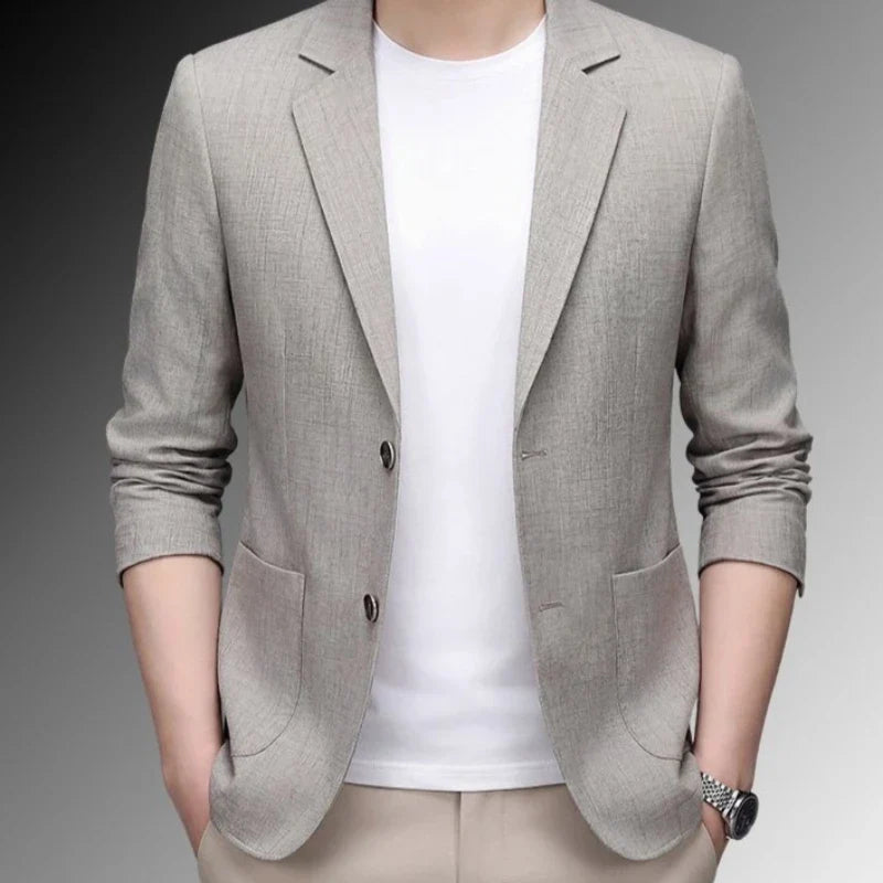 Men's Premium Linen Blend Casual Blazer, Summer Breathable UV Protection Jacket