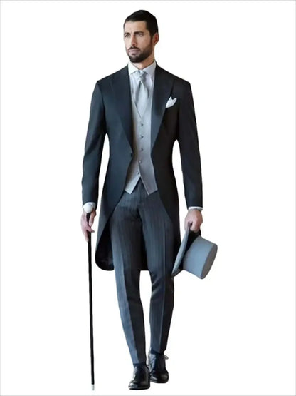 3-Piece Men's Slim Fit Suit – Italian Gentleman Style Wedding & Formal Tuxedo