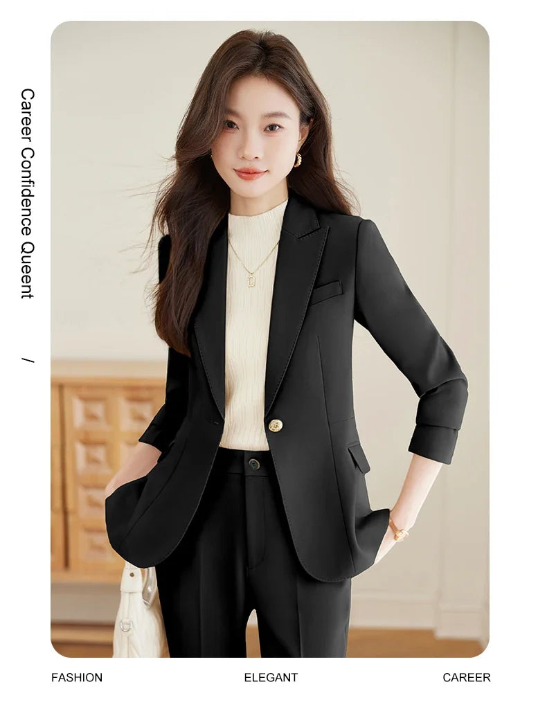 Fashionable professional women's clothing, high quality two-piece pants + blazer. Elegant, exquisite, comfortable