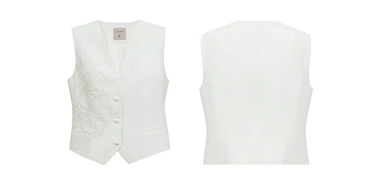 Women's Vest Top 2026 Summer New V Neck Sleeveless Lace Splicing Vest Elegant Office Straight Short Tank For Women 12622027