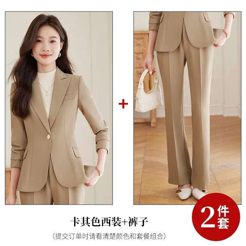 Fashionable professional women's clothing, high quality two-piece pants + blazer. Elegant, exquisite, comfortable