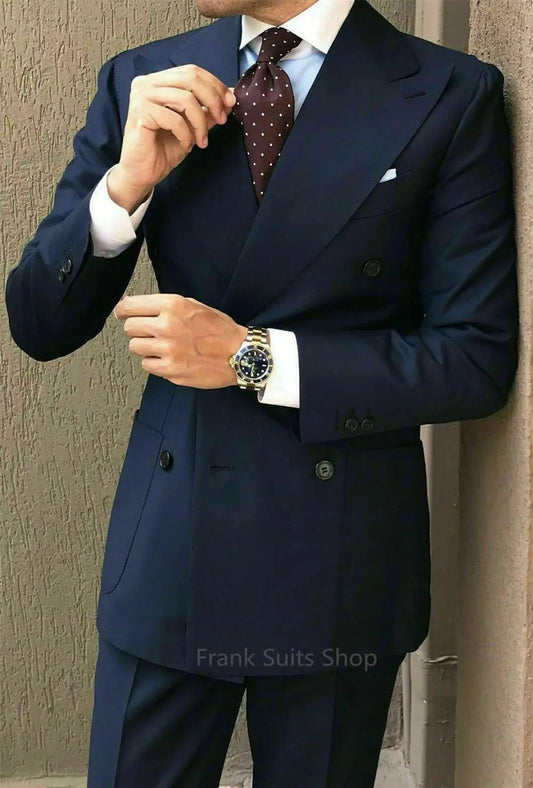 Costume de mariage homme 2 pièces, mode masculine, costume de bureau slim, blazer et pantalon homme, smokings masculins pour le marié, costume de mariage homme