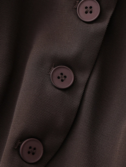 Vintage Inspired Women's Waistcoat Retro Brown V-Neck Slim Fit Suit Vest for a Classic Look，Office & Business Casual