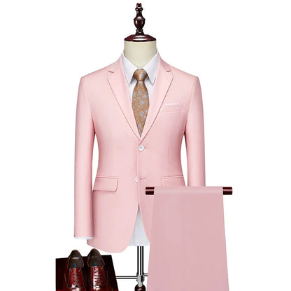 Men's 2024 Business Casual Wedding Suit Black Two-Piece Set with Waistcoat And Trousers Fashionable And Handsome Trend