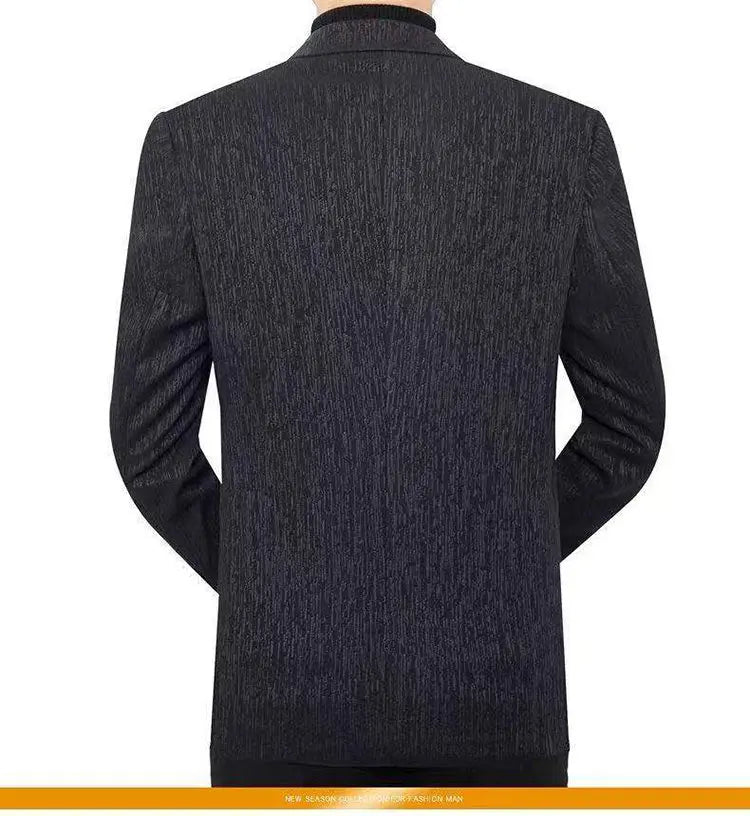Men's Smart Casual Blazer Single Breasted Spring Autumn Jacket Black Dark Blue
