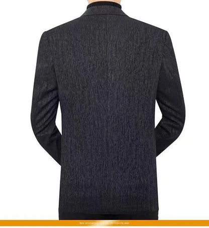 Men's Smart Casual Blazer Single Breasted Spring Autumn Jacket Black Dark Blue