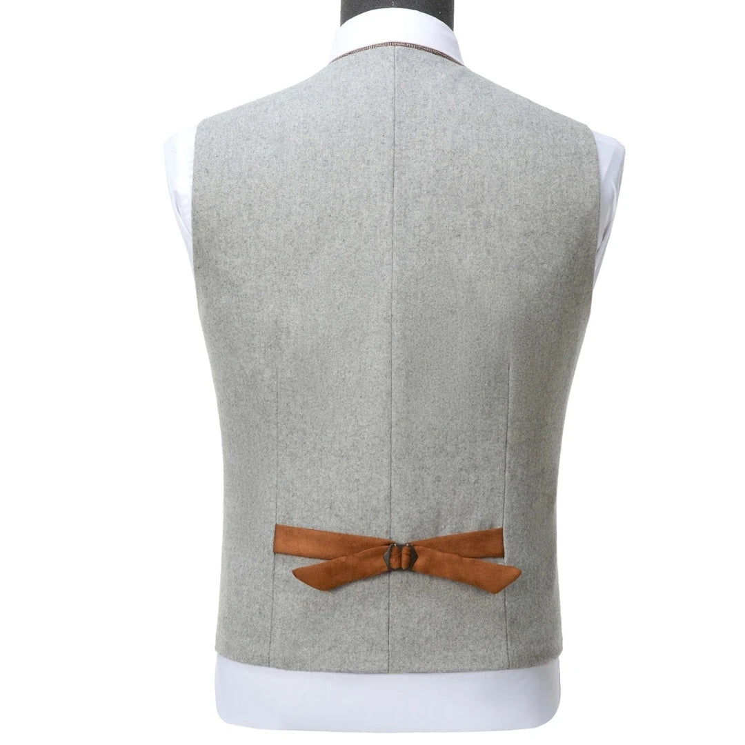 Men's Suit Vest V-Neck Single Button Waistcoat for Wedding, Business & Formal Occasions