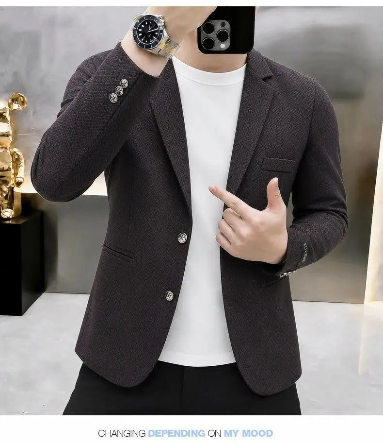 Men's Slim Fit Fashionable Hair Stylist Little Blazer Autumn 2026 New Arrival Trendy Small Jacket for Younger Men