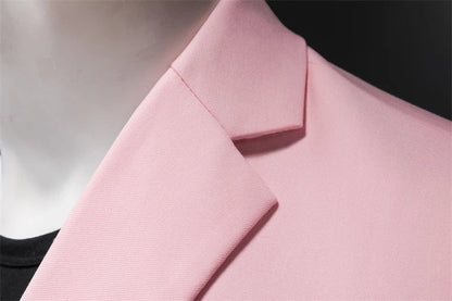 Men's Slim Fit Single-Breasted Blazer for Business Casual and Wedding Occasions