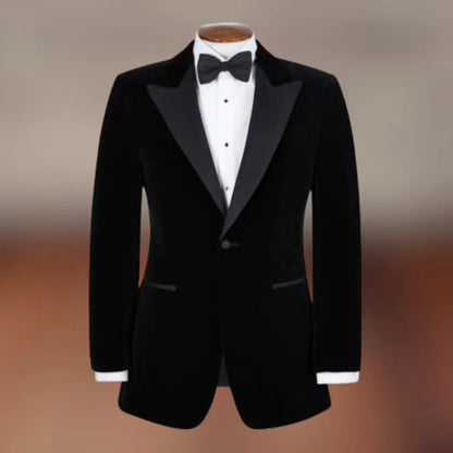 New Fashion Red/Black Velvet Jacket for Men Single Breasted Notch Lapel Slim Fit Suit Blazer for Prom Wedding Business One Coat