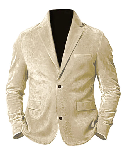 Men's Faux Suede Jackets Casual Retro Formal Coats for Men Fashion Slim Fit Jacket Comfortable Commuter Clothing