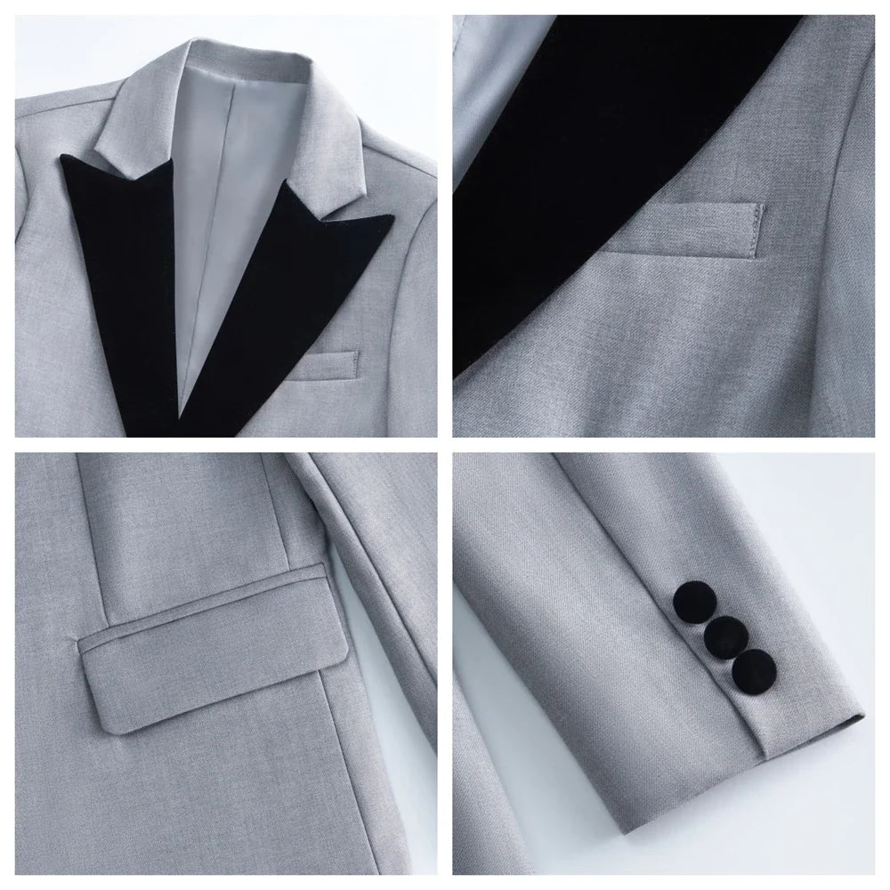 Boys 4-Piece Formal Suit Set – Slim Fit Blazer, Vest, Pants & Bow Tie for Weddings & Graduations