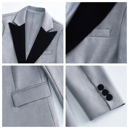 Boys 4-Piece Formal Suit Set – Slim Fit Blazer, Vest, Pants & Bow Tie for Weddings & Graduations