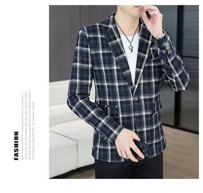 Blazer Men's Fashion Business Gentleman Groom Professional Gentleman Form-fitting Versatile Casual Formal Wear High-end Blazer