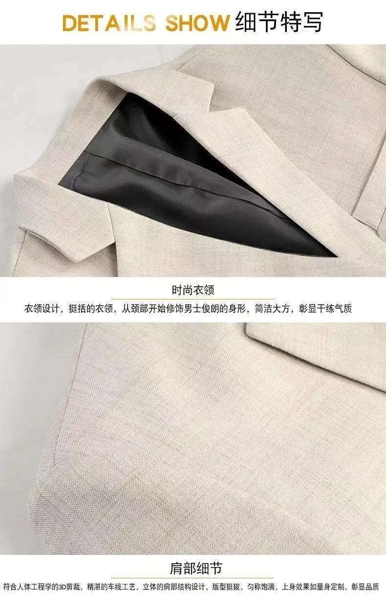 Blazer's New Men's Fashionable Business Wedding Banquet Casual Hosting Dress Is A High-end Middle-aged Thin Design  Blazer