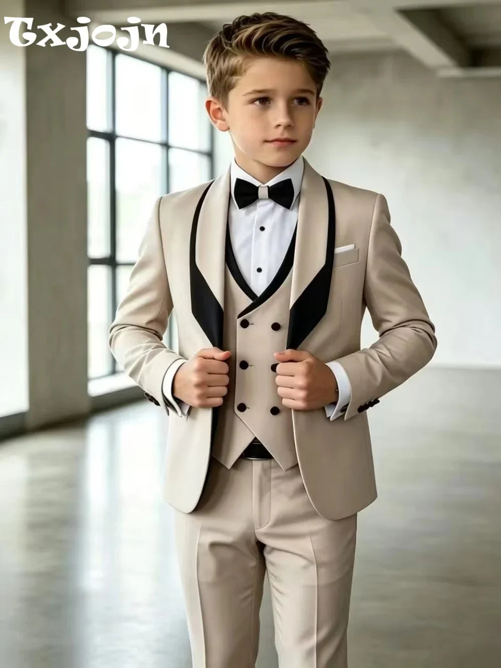 Flower Boys Wedding Tuxedo 3 Pieces Jacket Vest Pants High Quality Kids Slim Fit Suit Set Piano Performance Wear 2-20T