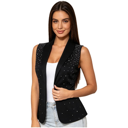 Fashion Sequins Vests Women's Tassel Sleeveless Waistcoat Jazz Dance Costume Shiny Vest 80s Disco Music Festival Party Clubwear