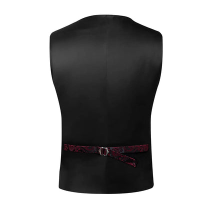 Men's Formal Vest Set with Paisley Pattern, Tie, Pocket Square & Cufflinks for Party & Events