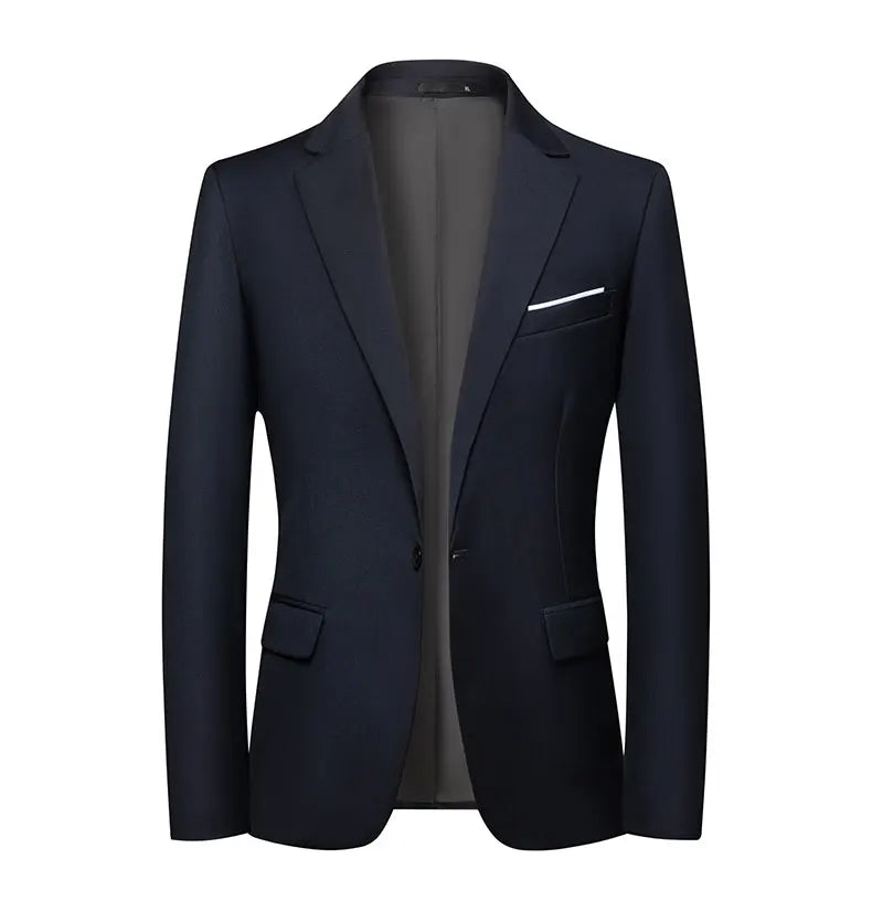 Blazer Fashion Men Business Casual Solid Color British Style Wedding Gentleman Slim Professional Formal Suit Blazer