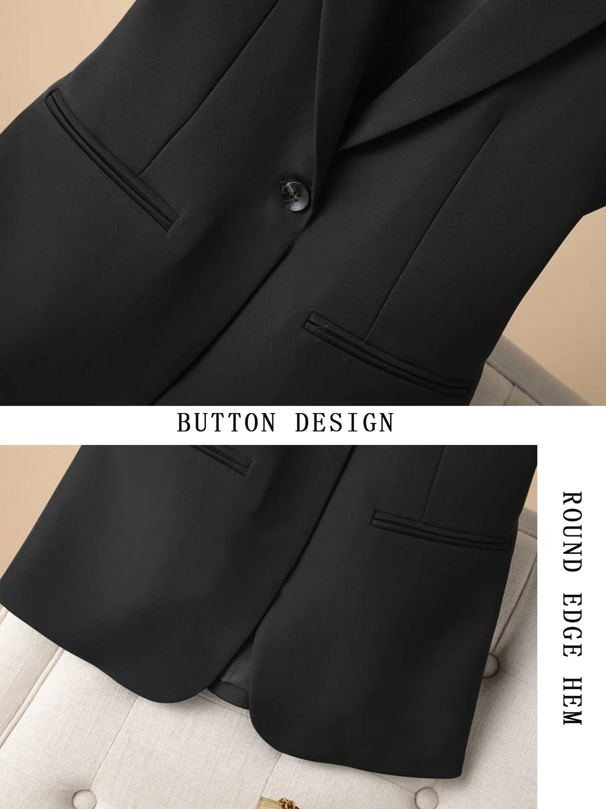 Simple one-button blazer-style vest for women spring and autumn style suitable for workplace and business commuting