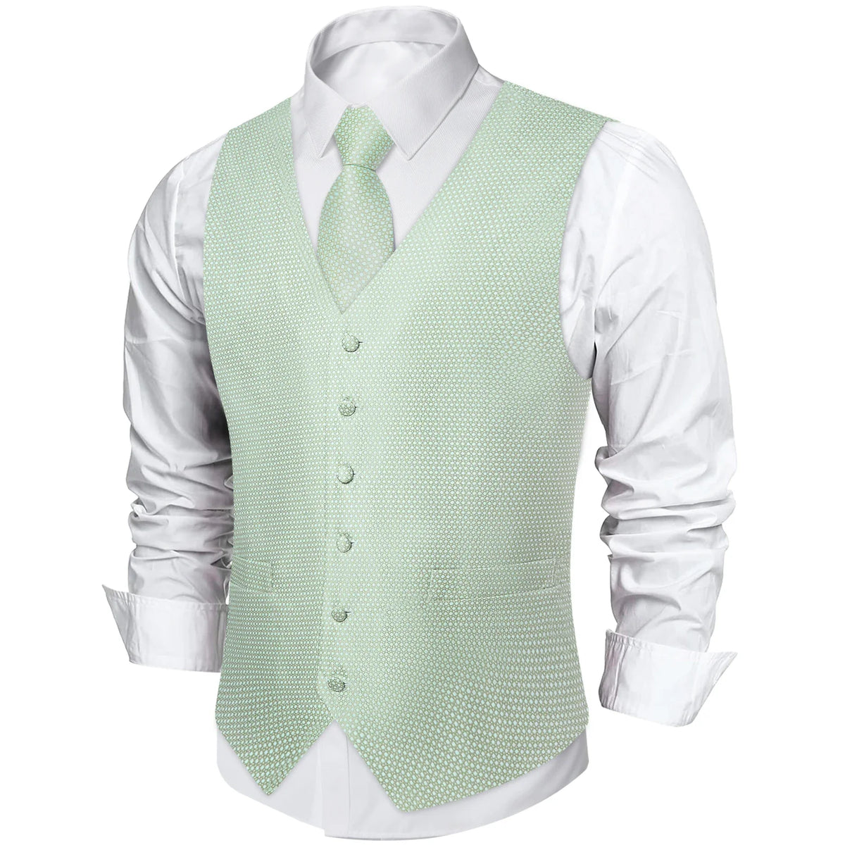 Men's Paisley Suit Vest with Tie and Handkerchief Set for Wedding and Prom